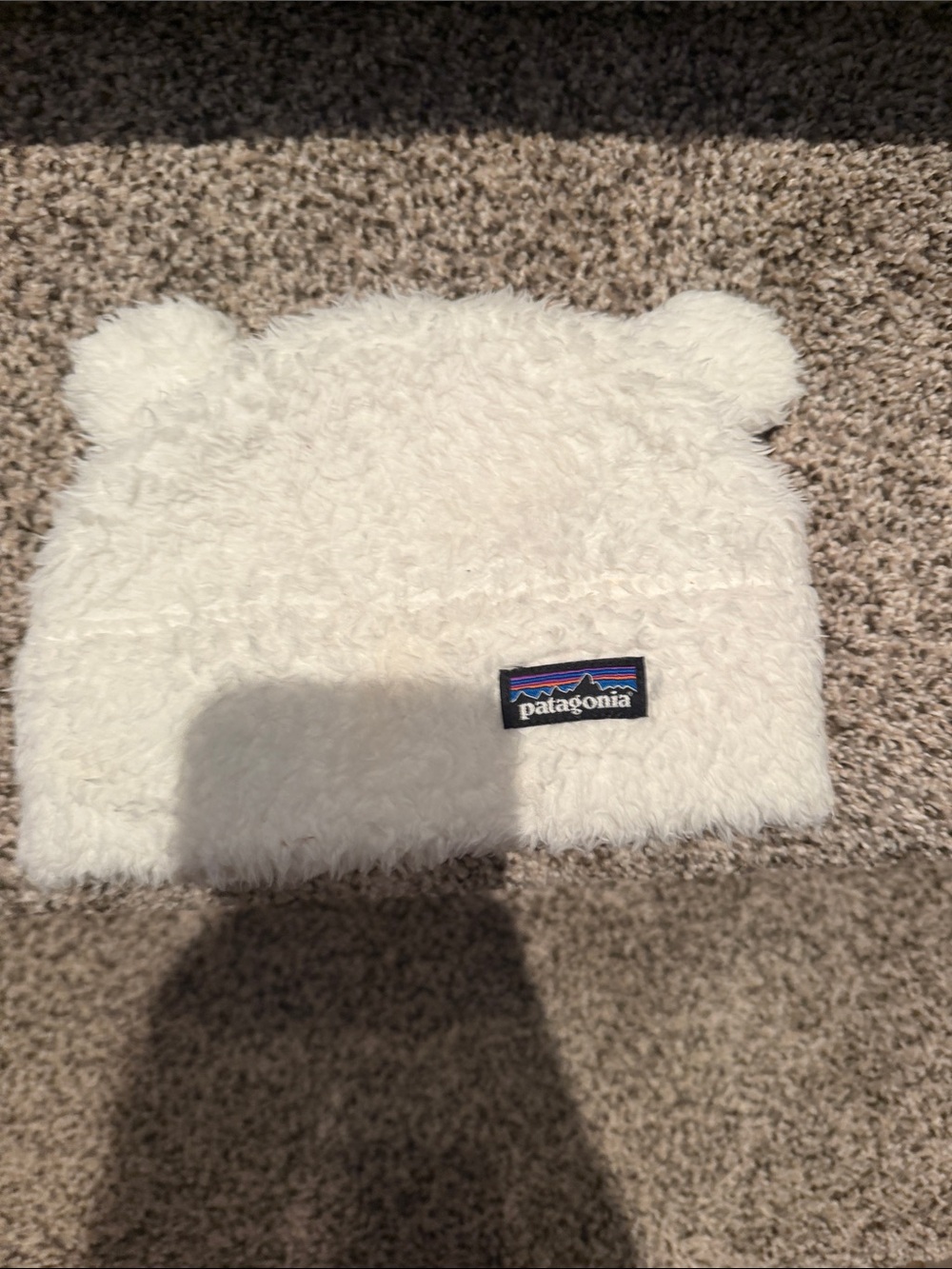 Patagonia Cream Fuzzy Bear-Ear Hat